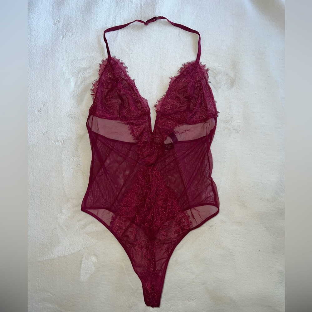 Lace Burgundy Bodysuit